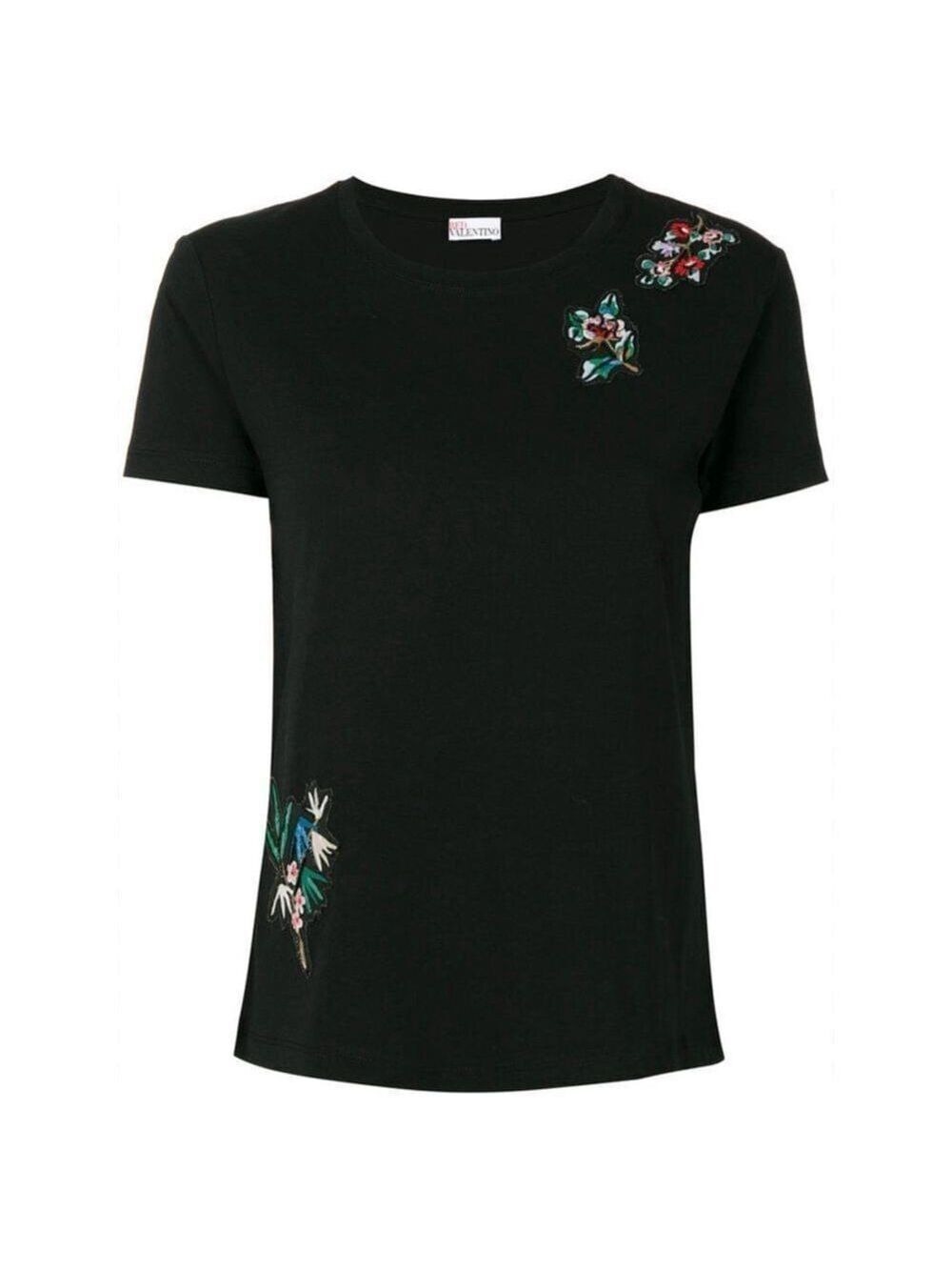 Red Valentino Black Floral Embroidery T Shirt Size XS